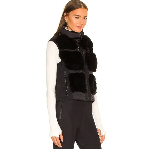 Goldbergh Chic Faux Fur Down Vest Black-sz US 8 - Picture 3 of 16